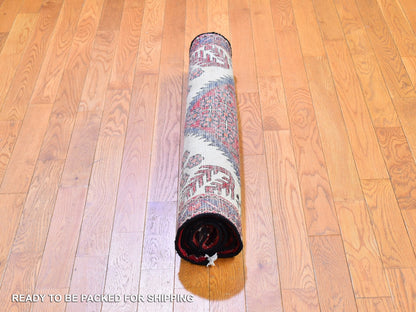 Red 3'5" x 4'10" Persian Hand knotted Wool Rug - Sku: O066326