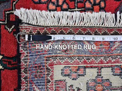 Red 3'5" x 4'10" Persian Hand knotted Wool Rug - Sku: O066326