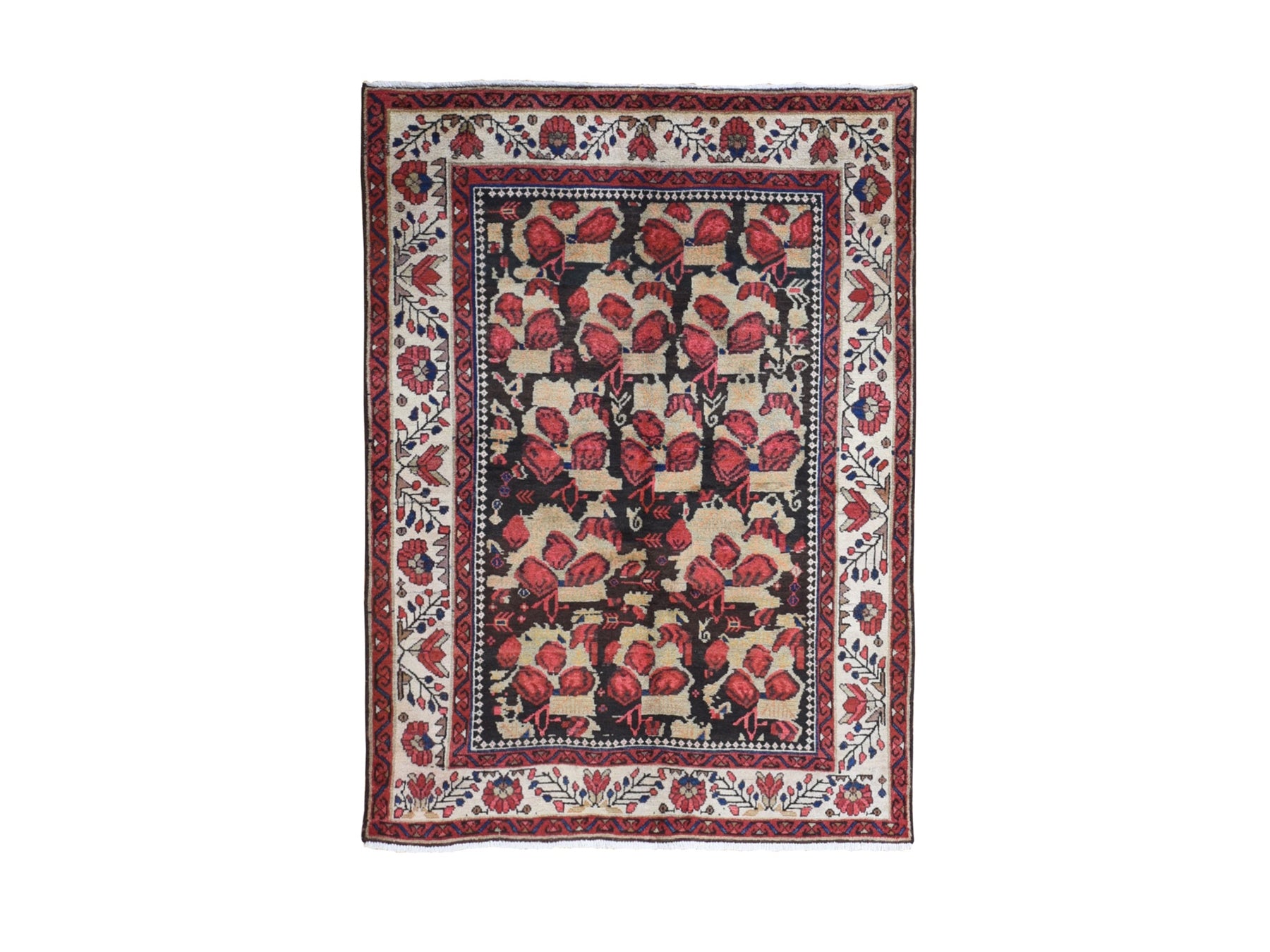 Persian hand-knotted wool rug in Beige & Ivory, 4'5" x 6'1" — SKU O066328