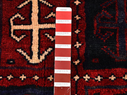 Red 5'8" x 8'6" Persian Hand knotted Wool Rug - Sku: O066341
