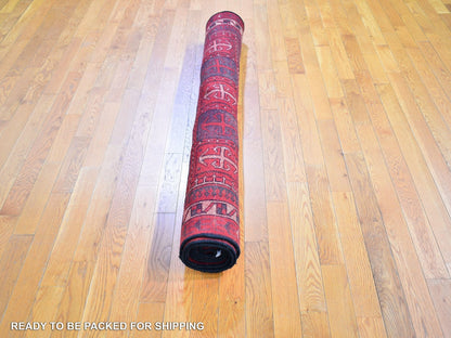 Red 5'8" x 8'6" Persian Hand knotted Wool Rug - Sku: O066341