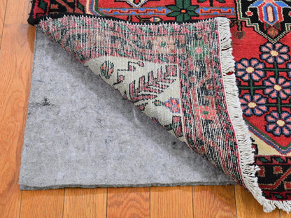 Red 3'8" x 5'3" Persian Hand knotted Wool Rug - Sku: O066345