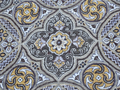 Transitional hand-knotted wool/silk rug in Brown, 8'1" x 10' — SKU O066363 (view 5)