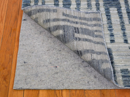 Modern / Contemporary hand-knotted wool/silk rug in Blue, 8' x 10' — SKU O066377 (view 9)