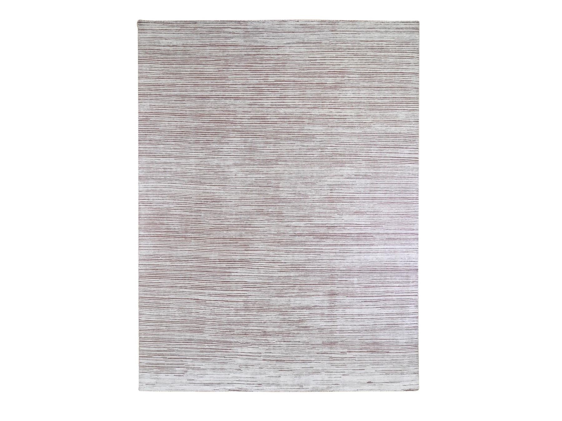Modern / Contemporary hand-knotted wool/silk rug in Pink, 9'1" x 11'10" — SKU O066379