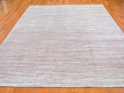 Pink 9'1" x 11'10" Modern / Contemporary Hand knotted Wool/Silk Rug - Sku: O066379