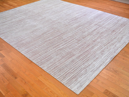 Pink 9'1" x 11'10" Modern / Contemporary Hand knotted Wool/Silk Rug - Sku: O066379