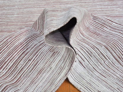 Pink 9'1" x 11'10" Modern / Contemporary Hand knotted Wool/Silk Rug - Sku: O066379