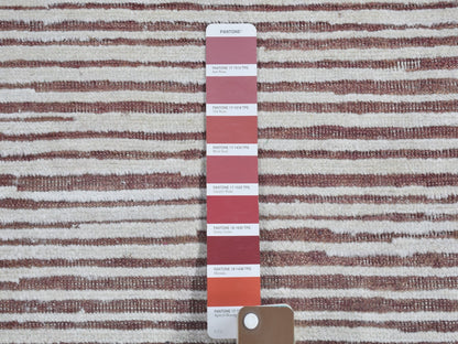 Pink 9'1" x 11'10" Modern / Contemporary Hand knotted Wool/Silk Rug - Sku: O066379