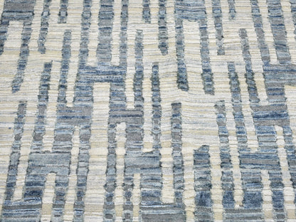 Modern / Contemporary hand-knotted wool/silk rug in Blue, 12' x 12' — SKU O066386 (view 5)