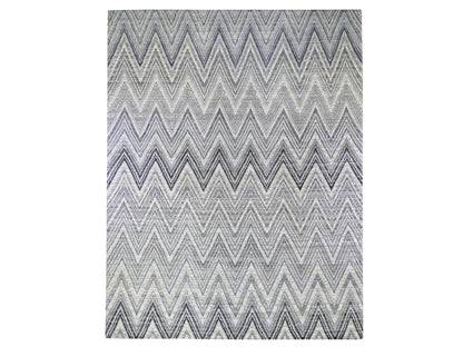 Grey 11'10" x 15'0" Modern / Contemporary Hand knotted Wool/Silk Rug - Sku: O066387