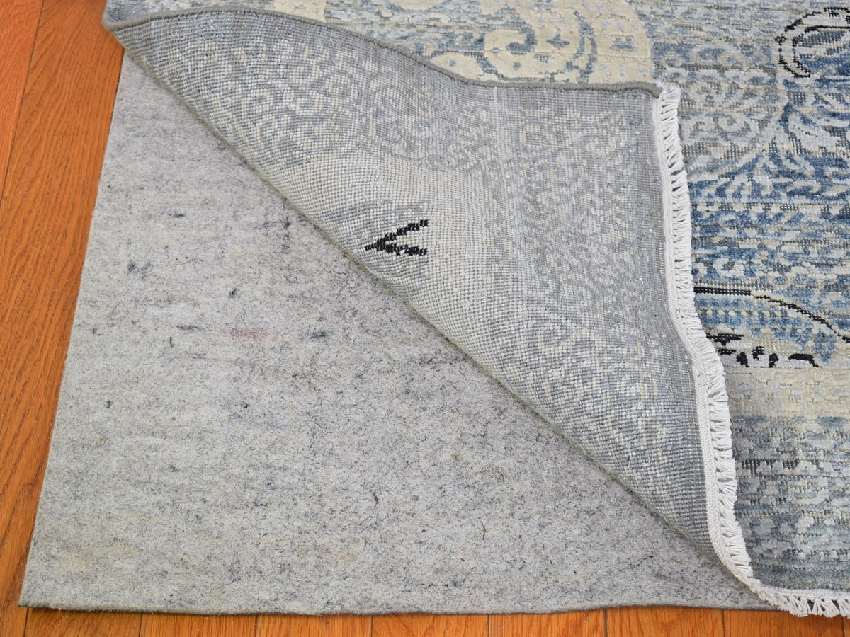 Transitional hand-knotted wool/silk rug in Blue, 10'3" x 14'3" — SKU O066392 (view 8)