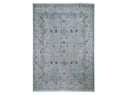 Ivory 9'10" x 14'2" Modern and Contemporary Hand knotted Wool/Silk Rug - Sku: O066446