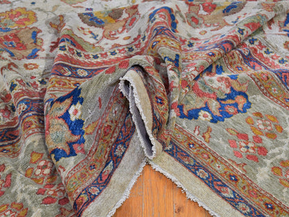 Sultanabad Antique hand-knotted wool rug in Beige & Light Green, 12' x 21' — SKU O066457 (view 5)