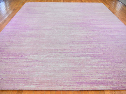 Pink 12'1" x 15'2" Modern / Contemporary Hand knotted Wool Rug - Sku: O066466