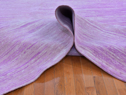 Pink 12'1" x 15'2" Modern / Contemporary Hand knotted Wool Rug - Sku: O066466