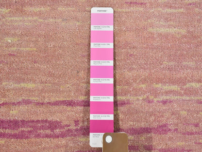 Pink 12'1" x 15'2" Modern / Contemporary Hand knotted Wool Rug - Sku: O066466