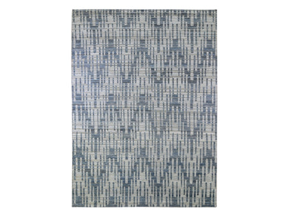 Modern / Contemporary hand-knotted wool/silk rug in Blue, 9' x 12'2" — SKU O066471