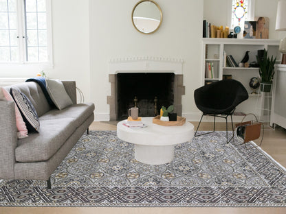 Transitional hand-knotted wool/silk rug in Brown, 9' x 12'2" — SKU O066479 (view 2)