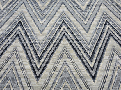 Grey 14'1" x 18'1" Modern / Contemporary Hand knotted Wool/Silk Rug - Sku: O066488