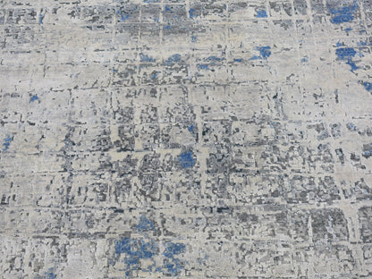 Ivory 12'0" x 15'1" Modern and Contemporary Hand knotted Wool/Silk Rug - Sku: O066489