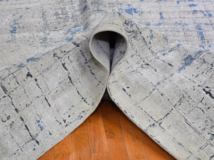 Ivory 12'0" x 15'1" Modern and Contemporary Hand knotted Wool/Silk Rug - Sku: O066489