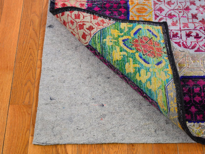 Yellow 4'1" x 10'4" Traditional Hand knotted Wool/Silk Rug - Sku: O066494