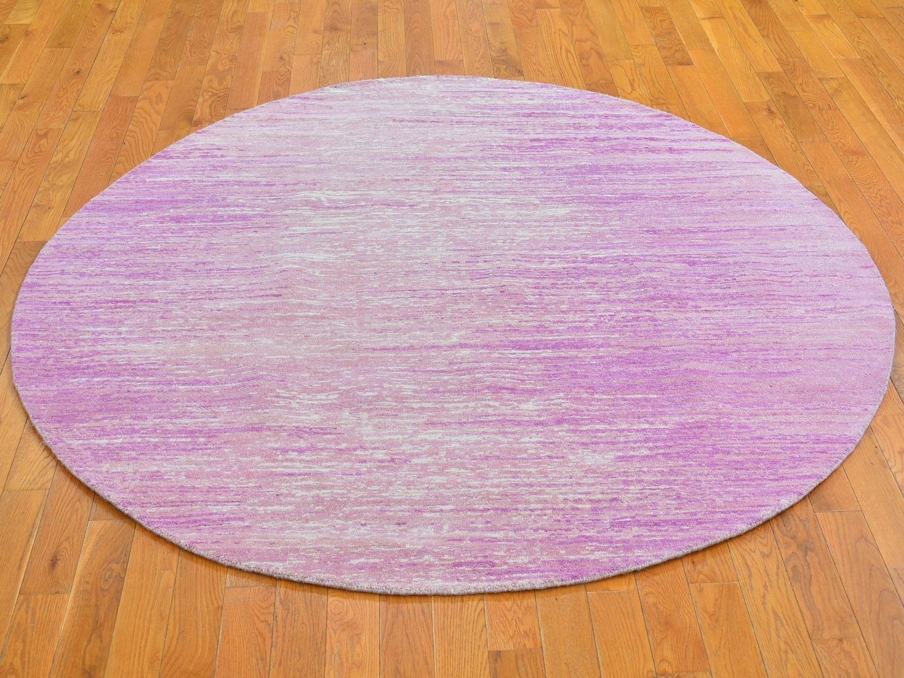 Modern / Contemporary hand-knotted wool rug in Pink, 6' x 6' — SKU O066499 (view 2)