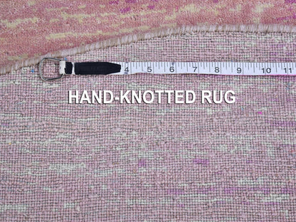 Pink 6'0" x 6'0" Modern / Contemporary Hand knotted Wool Rug - Sku: O066499