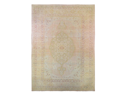 Agra Antique hand-knotted wool rug in Beige & Sheepskin, 12'1" x 16'9" — SKU O066505