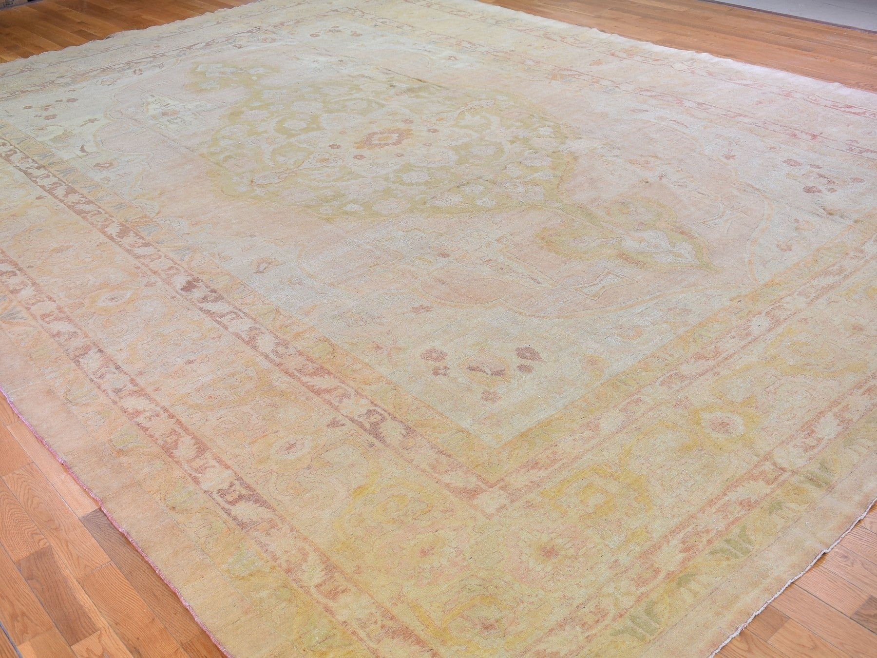 Agra Antique hand-knotted wool rug in Beige & Sheepskin, 12'1" x 16'9" — SKU O066505 (view 2)