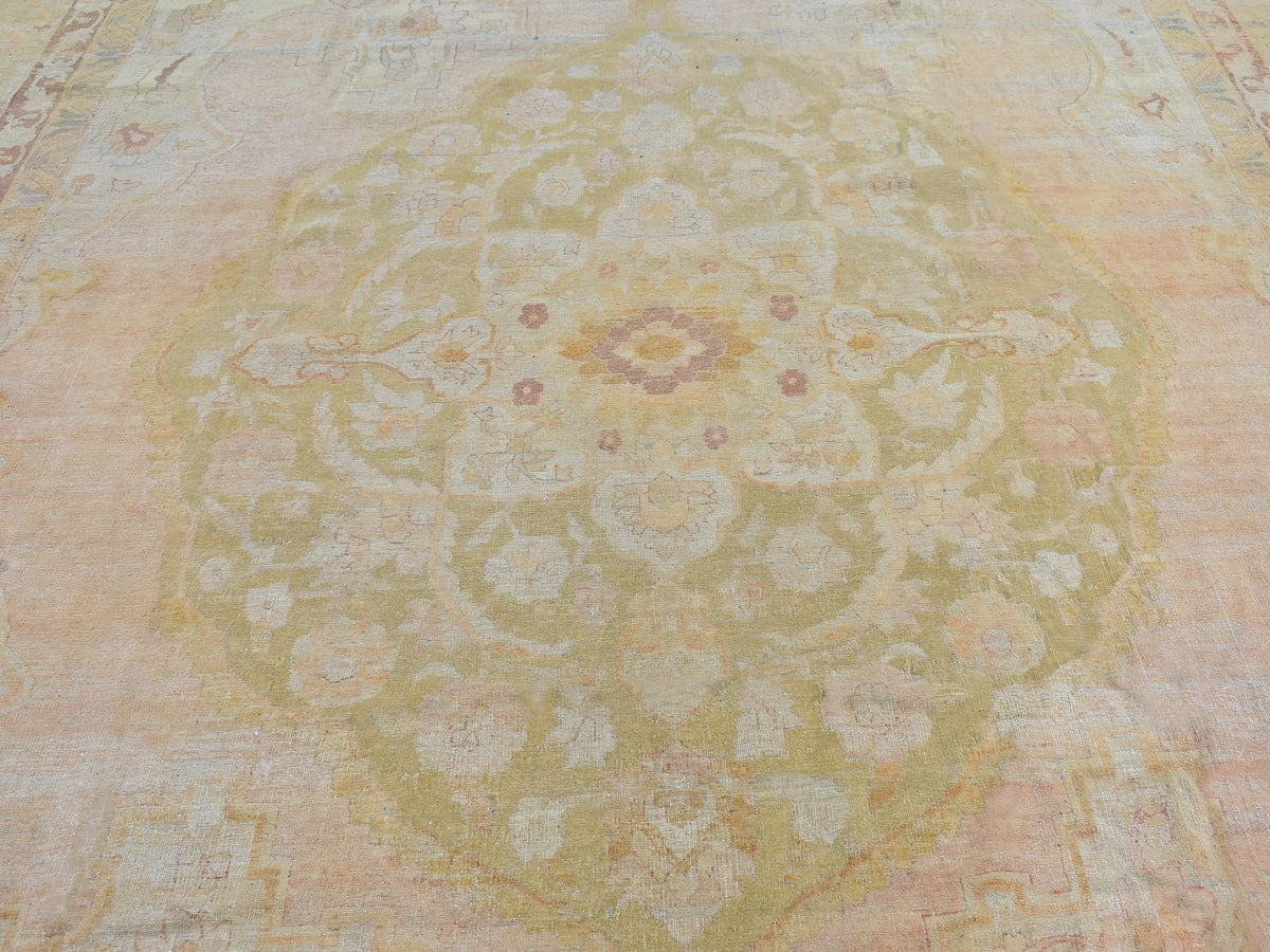 Agra Antique hand-knotted wool rug in Beige & Sheepskin, 12'1" x 16'9" — SKU O066505 (view 3)