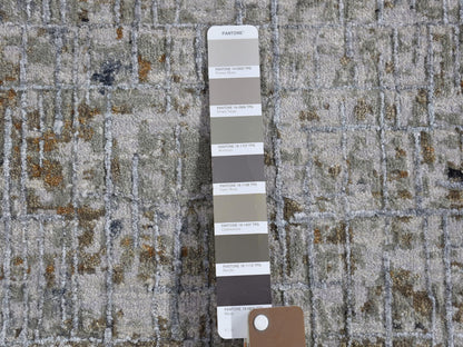 Grey 6'0" x 6'0" Modern / Contemporary Hand knotted Wool Rug - Sku: O066513