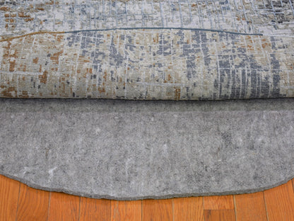 Grey 6'0" x 6'0" Modern / Contemporary Hand knotted Wool Rug - Sku: O066513