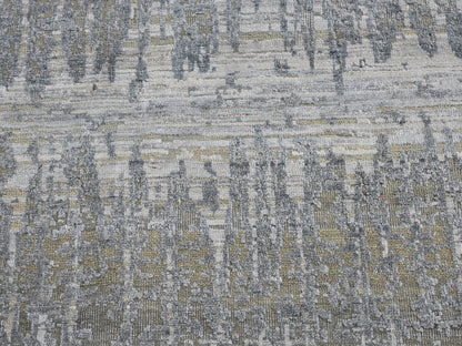 Grey 8'0" x 10'3" Modern / Contemporary Hand knotted Wool/Silk Rug - Sku: O066543