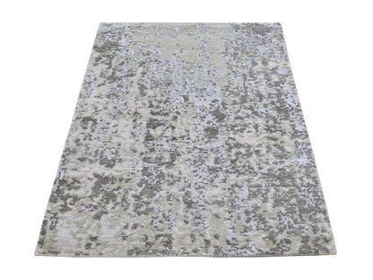 Grey 3'0" x 5'2" Modern / Contemporary Hand knotted Wool Rug - Sku: O066568