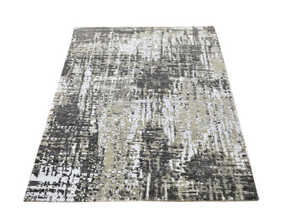 Grey 3'0" x 5'2" Modern / Contemporary Hand knotted Wool Rug - Sku: O066572