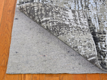 Grey 3'0" x 5'2" Modern / Contemporary Hand knotted Wool Rug - Sku: O066572