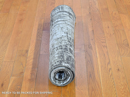 Grey 3'0" x 5'2" Modern / Contemporary Hand knotted Wool Rug - Sku: O066572