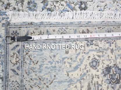Oushak Transitional hand-knotted wool/silk runner in Blue, 2'6" x 8' — SKU O066587 (view 7)