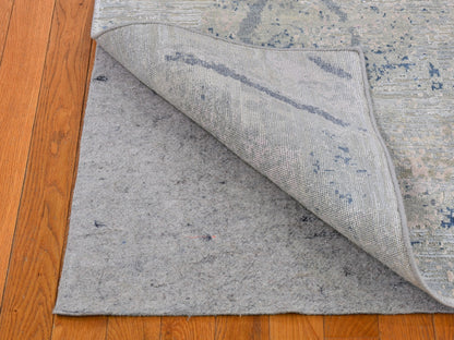 Ivory 3'0" x 5'5" Transitional Hand knotted Wool/Silk Rug - Sku: O066590