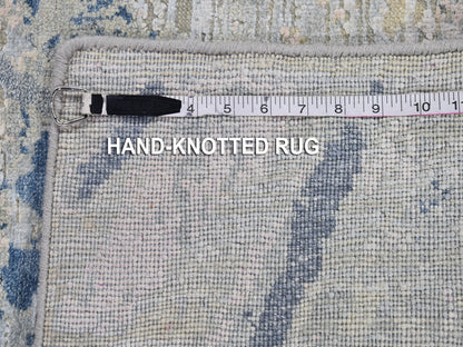 Ivory 3'0" x 5'5" Transitional Hand knotted Wool/Silk Rug - Sku: O066590