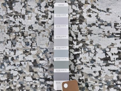 Grey 3'0" x 5'0" Modern / Contemporary Hand knotted Wool Rug - Sku: O066591