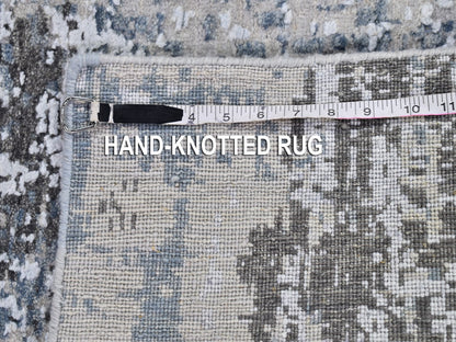 Grey 3'0" x 5'0" Modern / Contemporary Hand knotted Wool Rug - Sku: O066591