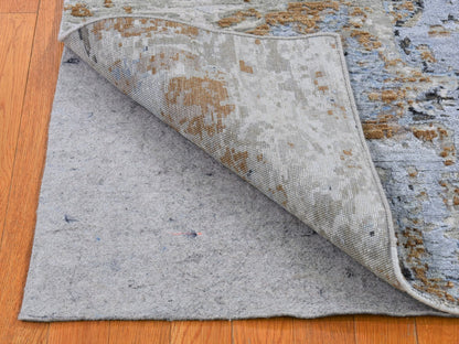 Grey 2'10" x 5'1" Modern / Contemporary Hand knotted Wool/Silk Rug - Sku: O066592