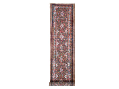 Serab Antique hand-knotted wool runner in Brown, 3'6" x 17'4" — SKU O066593