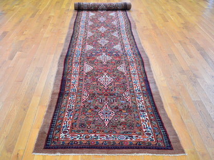Serab Antique hand-knotted wool runner in Brown, 3'6" x 17'4" — SKU O066593 (view 2)