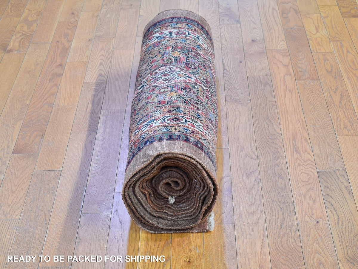 Serab Antique hand-knotted wool runner in Brown, 3'6" x 17'4" — SKU O066593 (view 5)