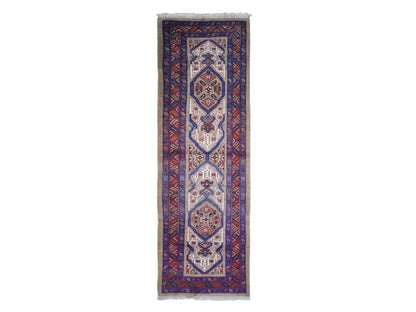 Serab Antique hand-knotted wool runner in Brown & Red, 4'1" x 12'8" — SKU O066597