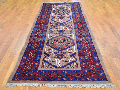 Serab Antique hand-knotted wool runner in Brown & Red, 4'1" x 12'8" — SKU O066597 (view 2)